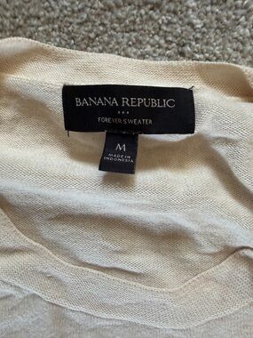 Banana Republic Cream Knit Sweater with Black Label